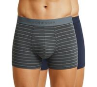 Schiesser 2-er Set Trunks Dunkelblau & Grau gestreift