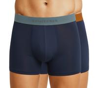 Schiesser 2-er Set Trunks Dunkelblau mit verschiedenfarbigem Webbund