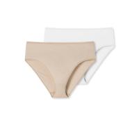 Schiesser Slips 2er-Pack Organic Cotton weiß/beige - 95/5 für Damen 48