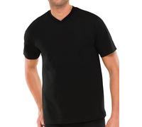 Schiesser Herren T-Shirt American V-Ausschnitt Halbarm 2er-Pack Schwarz L