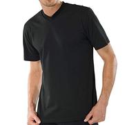 Schiesser 2 Stück American T-Shirt V-Ausschnitt Herren T-Shirt V-Neck - Schwarz: Größe: XL (Gr.7)
