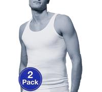 Schiesser 2 Stück ( Doppelpack ) Herren Unterhemd Sportjacke Feinripp - Weiß M M Weiß