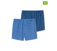 Schiesser Herren 2 Pack Boxershorts Baumwolle Web Multipack - Webboxer, royal_180500, 9/ 3XL