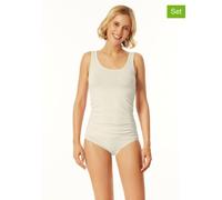 Schiesser Uncover Damen Trägertop 2-Pack - Off-White - Größe L