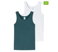 Schiesser Jungen 2 Pack Unterwäsche Unterhemd - 95/5 Organic Bio Baumwolle - Größe 140 bis 202