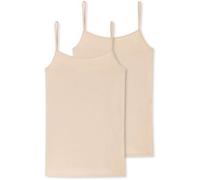 Schiesser 2P 95-5 Organic Cotton Spaghetti Top Beige Ökologische Baumwolle 36 Damen