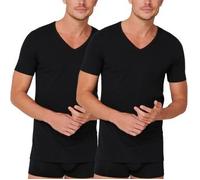 Schiesser 2P 95-5 Organic Cotton V-Neck Schwarz Ökologische Baumwolle Medium Herren