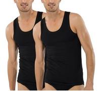 Schiesser 2P Authentic Undershirts Schwarz Baumwolle XX-Large Herren