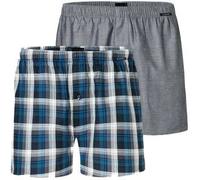 Schiesser 2P Boxershorts multipack Grau/Blau Baumwolle Medium Herren