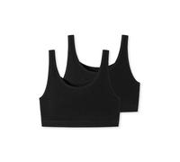 Schiesser Bustier 95/5 ohne Cups (95% Baumwolle) Unterwäsche schwarz Damen - 2er Pack, Größe 42