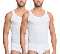 Schiesser 2P Essentials Fine Rib Undershirts 3XL Weiß Baumwolle 3XL Herren