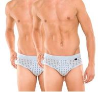 Schiesser 2P Essentials Sport Briefs With Fly Hellblau Baumwolle XX-Large Herren