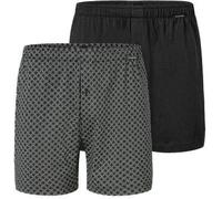 Schiesser 2P Long Boxershorts Schw/Kariert Baumwolle Large Herren