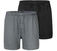 Schiesser 2P Long Boxershorts Schwarz/Grau Baumwolle Large Herren