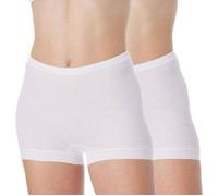 Schiesser 2P Original Classics Fine Rib Shorts Weiß Baumwolle 48 Damen