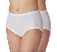 Schiesser Damen Slip 2-er Pack, 000005-100, Gr. 44 (XXL), Weiß (100-weiss)