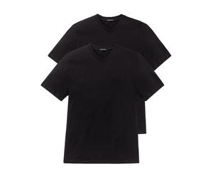 Schiesser - 2p Shirt - American V-neck - Schwarz