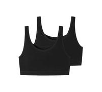 Schiesser Bustier 95/5 ohne Cups (95% Baumwolle) Unterwäsche schwarz Damen - 2er Pack, Größe 44