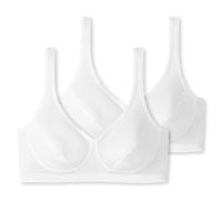 Schiesser Damen 2er Pack Bustier mit Cups weiß 174927-100 - 70A