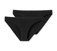 Schiesser Mini Slip 95/5 (95% Baumwolle) Unterwäsche schwarz Damen - 2er Pack, Größe 40