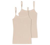 Schiesser Damen 2 Pack Spaghettitop Unterhemd - Modal Essentials Unterwäsche, Sand_162895, 44 EU