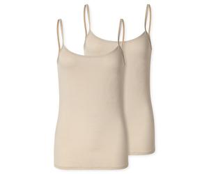 SCHIESSER - 2PACK Spaghettitop sand - Gr. - 44