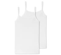 Schiesser Damen Top Spaghettitop 2er Pack Doppelpack 95/5-175993, Größe Damen:40, Farbe:Weiss