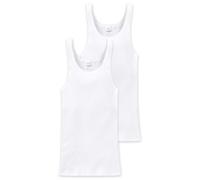 Schiesser Herren Achsel-Shirt Essentials Doppelripp 2er Pack, Farbe:Weiß (100);Größe:8/XXL