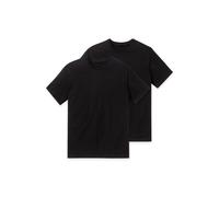 Schiesser Herren American T-Shirt - 2er-Pack Essentials schwarz Gr. L