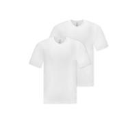 Schiesser Herren American T‑Shirt – V‑Ausschnitt, Halbarm, Baumwolle – 2er-Pack Weiß XXXL
