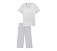 Schiesser 3/4-Pyjama - Damen - Gr. 44 - grau/gestreift