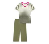 Schiesser 3/4-Pyjama-Set - Damen - Gr. 36 - grün/gestreift