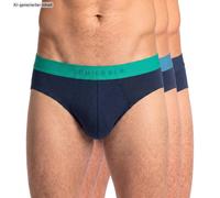 SCHIESSER Herren Rio-Slip 3er Pack - Serie "95/5", Kontraststreifen Blau/Schwarz/Grün / M M Mehrfarbig