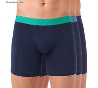Schiesser 3-er Set Trunks Dunkelblau mit verschiedenfarbigem Webbund-Copy