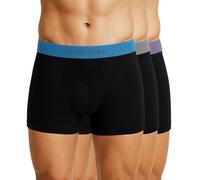 Schiesser 3-er Set Trunks Schwarz mit verschiedenfarbigem Webbund