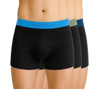 Schiesser 3-er Set Trunks Schwarz mit verschiedenfarbigem Webbund