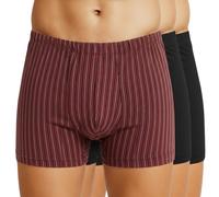 Schiesser 3-er Set Trunks Schwarz & Weinrot-Schwarz Gestreift