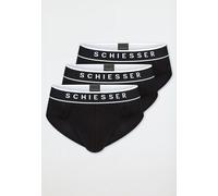 Schiesser Herren 3 Pack Slips Bio Baumwolle Multipack - 95/5 Organic, schwarz_179570, 6/ L