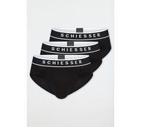 Schiesser Herren 3 Pack Slips Bio Baumwolle Multipack - 95/5 Organic, schwarz_179570, 4/ S