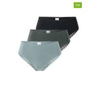 Brasilslip SCHIESSER "Modern Multipacks", Damen, Gr. 42, bunt (sortiert 4), Single Jersey, Obermaterial: 95% Baumwolle, 5% Elasthan, körpernah, Unterhosen, Spitzenbänder, Single-Jersey, Baumwollmischu