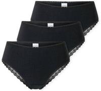 Schiesser 3P Modern Brazillian Slips Schwarz Baumwolle 36 Damen