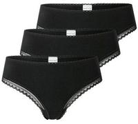 Schiesser 3P Modern Cheeky String Schwarz Baumwolle 42 Damen