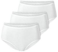 Schiesser 3P Modern Lace Rio Midi Brief Weiß Baumwolle 38 Damen