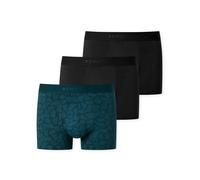 Schiesser 3-er Set Trunks Schwarz & Türkis gemustert