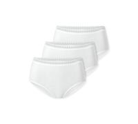 SCHIESSER Damen Midi-Slips, 3er Pack - 3Pack Midi, Stretch Cotton, uni Weiß 3XL