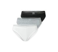 Schiesser Damen Rio-Slips 3er-Pack Stretch Cotton uni Schwarz/Grau/Weiß 2XL