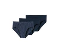 SCHIESSER Herren Slips, 3er Pack - "95/5", Supermini, Cotton Stretch, uni/gestreift Blau 2XL
