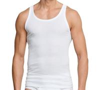 Schiesser 4 Herren Unterhemd Sportjacke Cotton Basic Doppelripp Essential - Weiß: Größe: 6 (Gr. L)