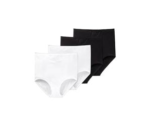 Schiesser 4er Pack Damen Attraktive Hüftslips 'Cotton Essentials' im Doppelpack 100% Baumwolle