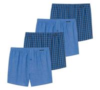 Schiesser 4er Pack Web Herren Boxershorts, Soft gewebte Baumwolle, Lässiger Look, Funktionale Knopfleiste, Elastischer Mehrnadelbund, Atmungsaktiv, Mittlere Leibhöhe, Kurze Beinlänge, Mit Eingriff